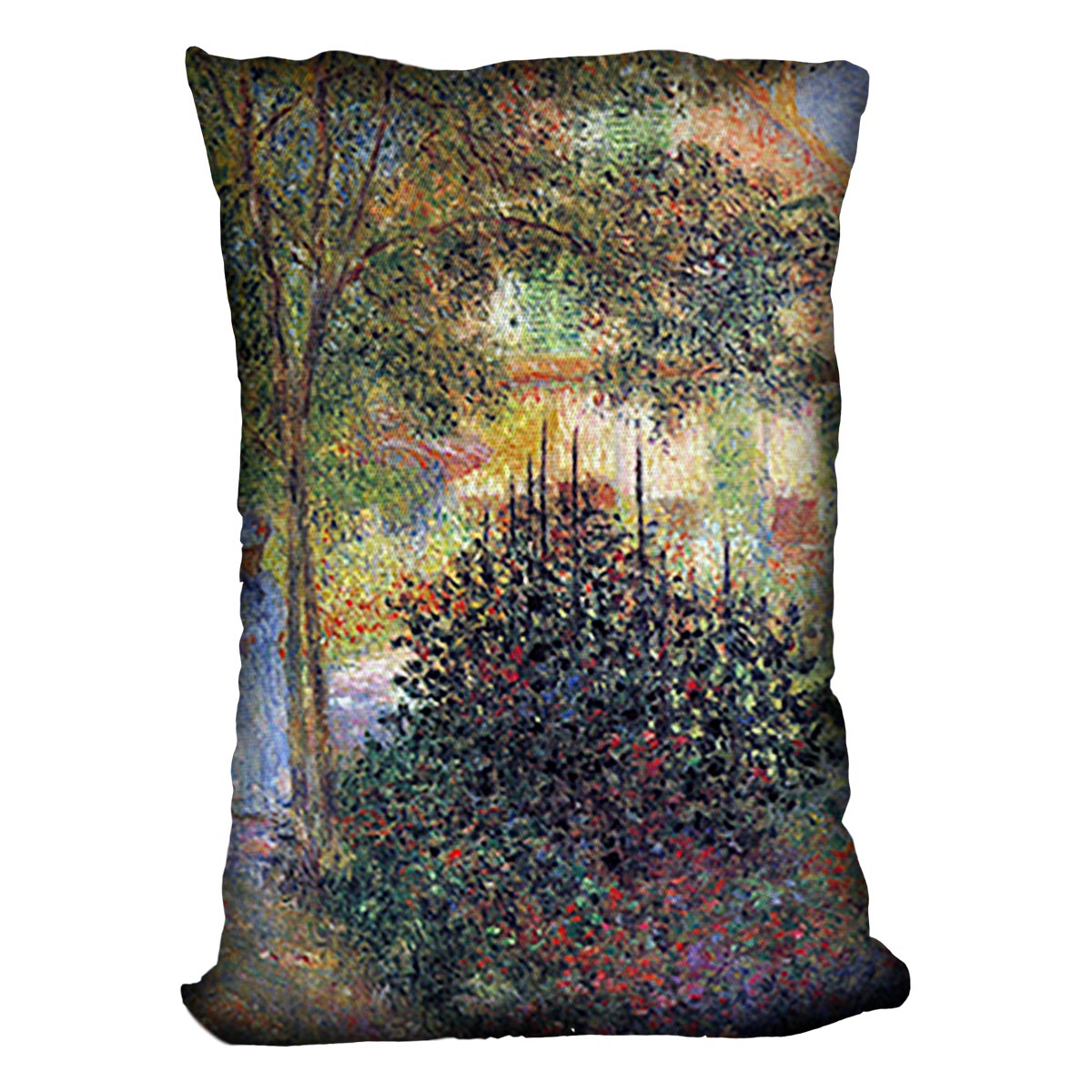 Camille in the garden of the house in Argenteuil by Monet Cushion