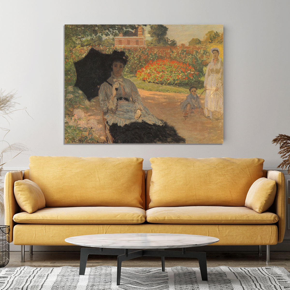 Camille in the garden with Jean and his nanny by Monet Canvas Print or Poster - Canvas Art Rocks - 4