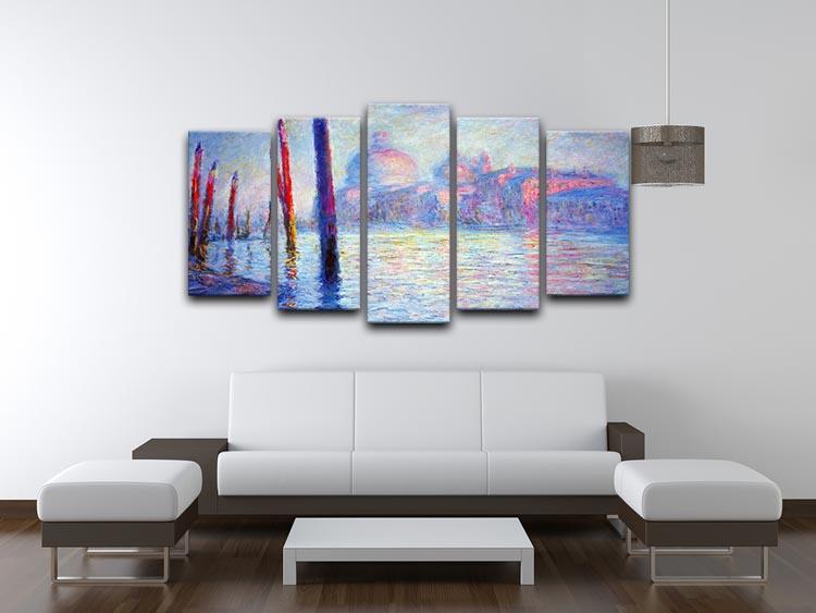 Canal Grand by Monet 5 Split Panel Canvas - Canvas Art Rocks - 3