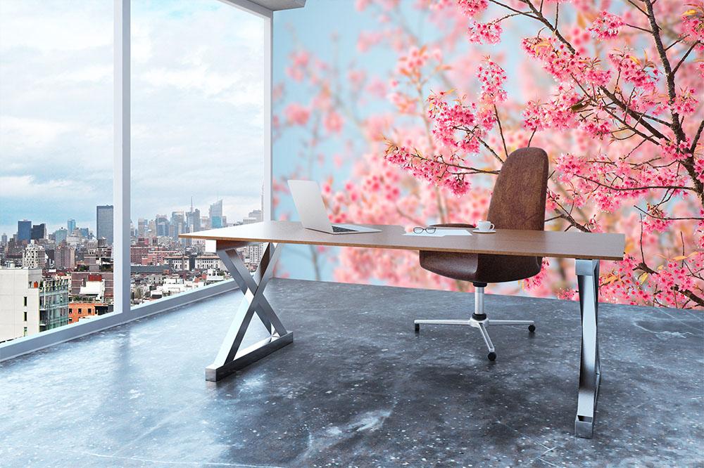 Cherry Blossom Wall Mural Wallpaper - Canvas Art Rocks - 3