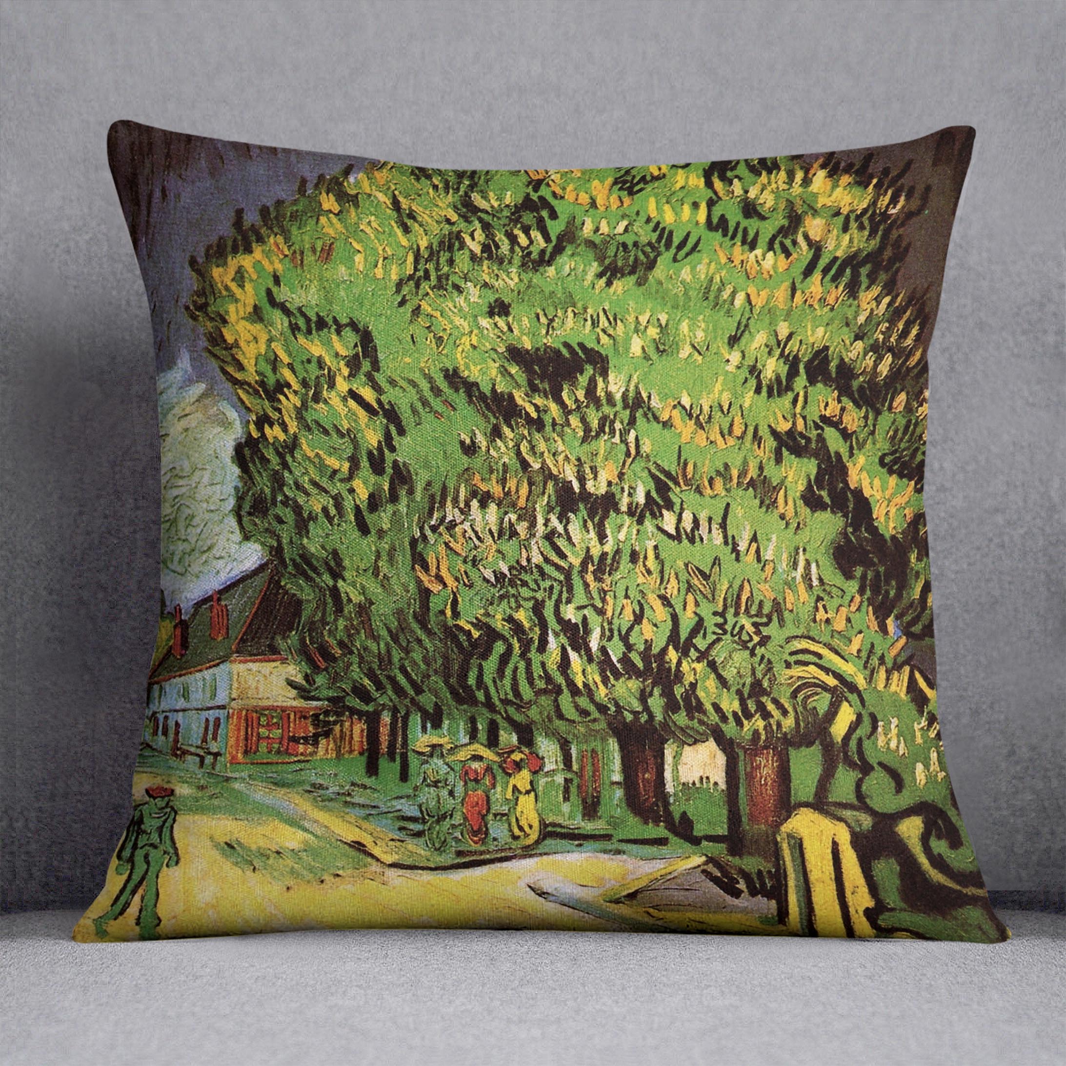 Chestnut Trees in Blossom by Van Gogh Cushion
