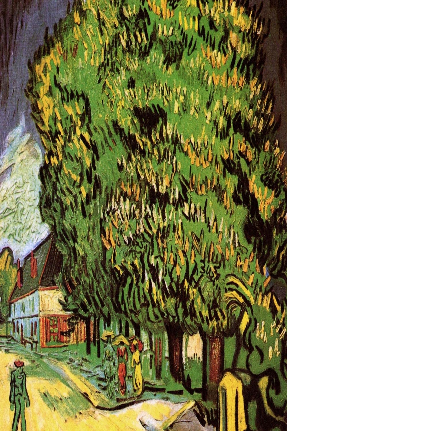 Chestnut Trees in Blossom by Van Gogh Floating Framed Canvas