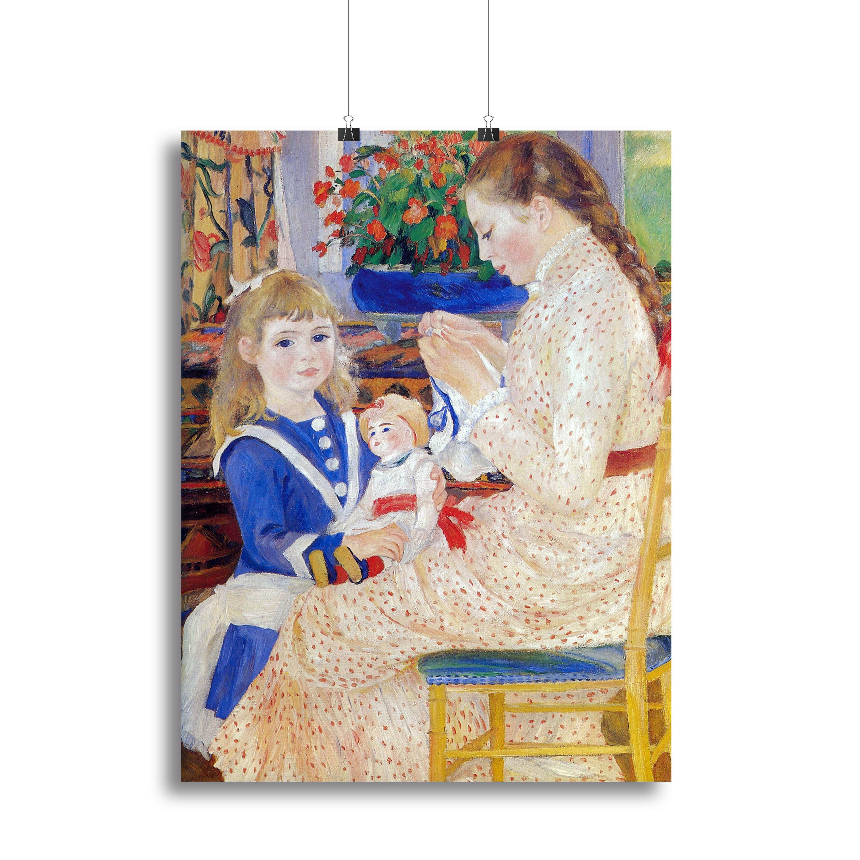 Children in the afternoon in Wargemont Detail by Renoir Canvas Print or Poster - Canvas Art Rocks - 2