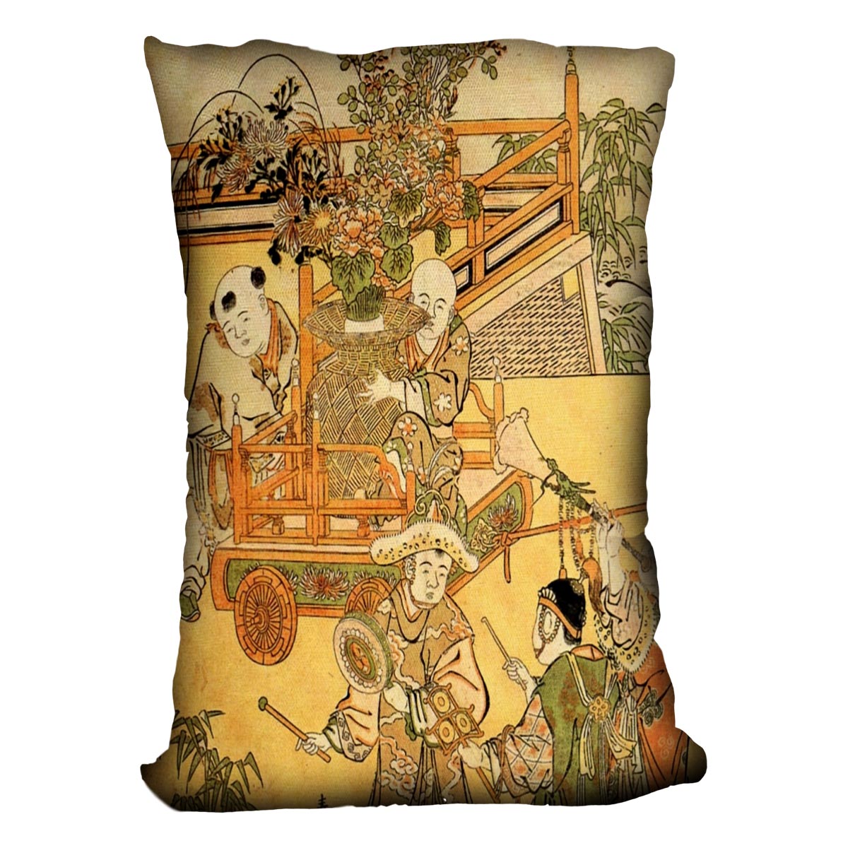 Chinese children by Hokusai Cushion