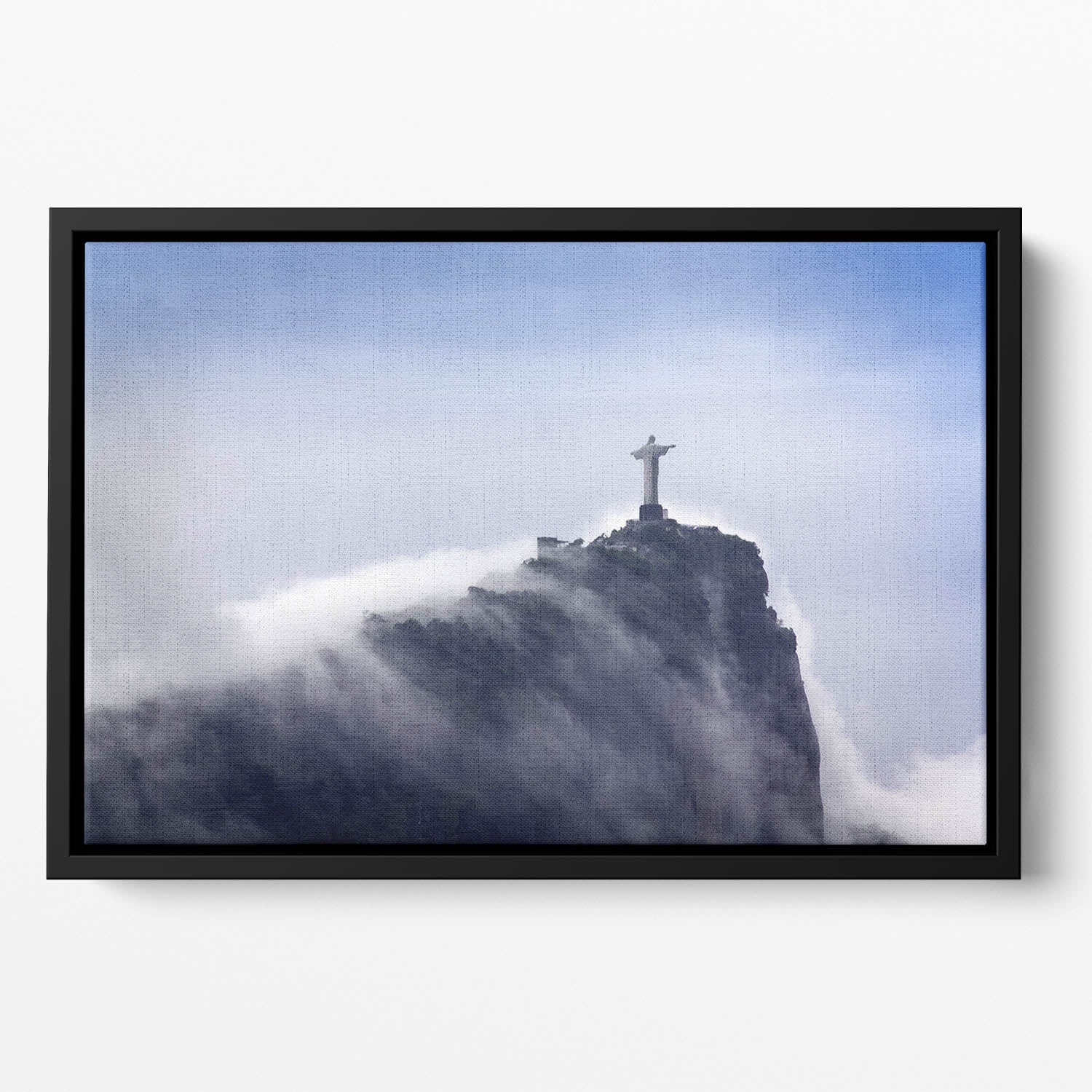 Christ the Redeemer in clouds Floating Framed Canvas