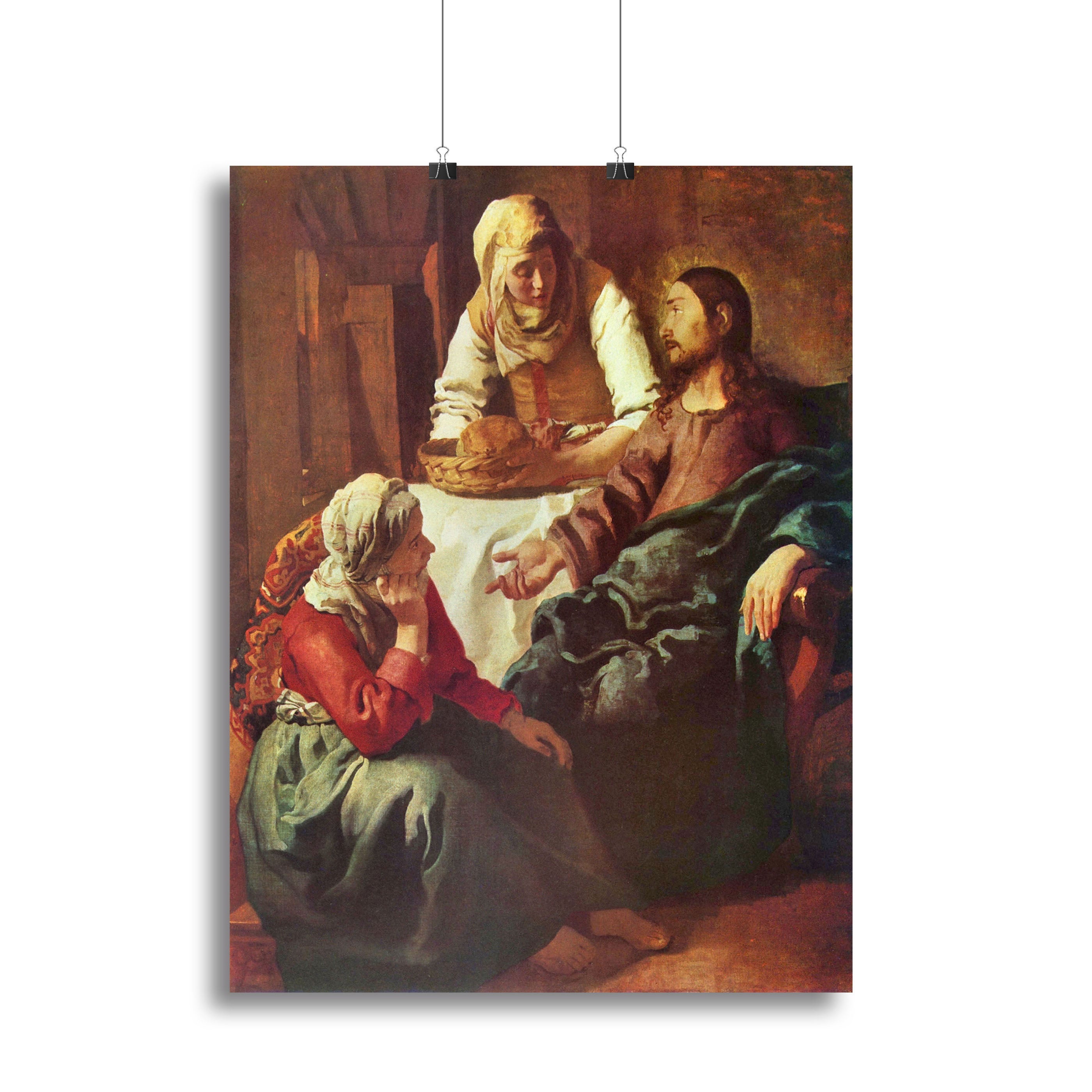 Christ with Mary and Martha by Vermeer Canvas Print or Poster - Canvas Art Rocks - 2