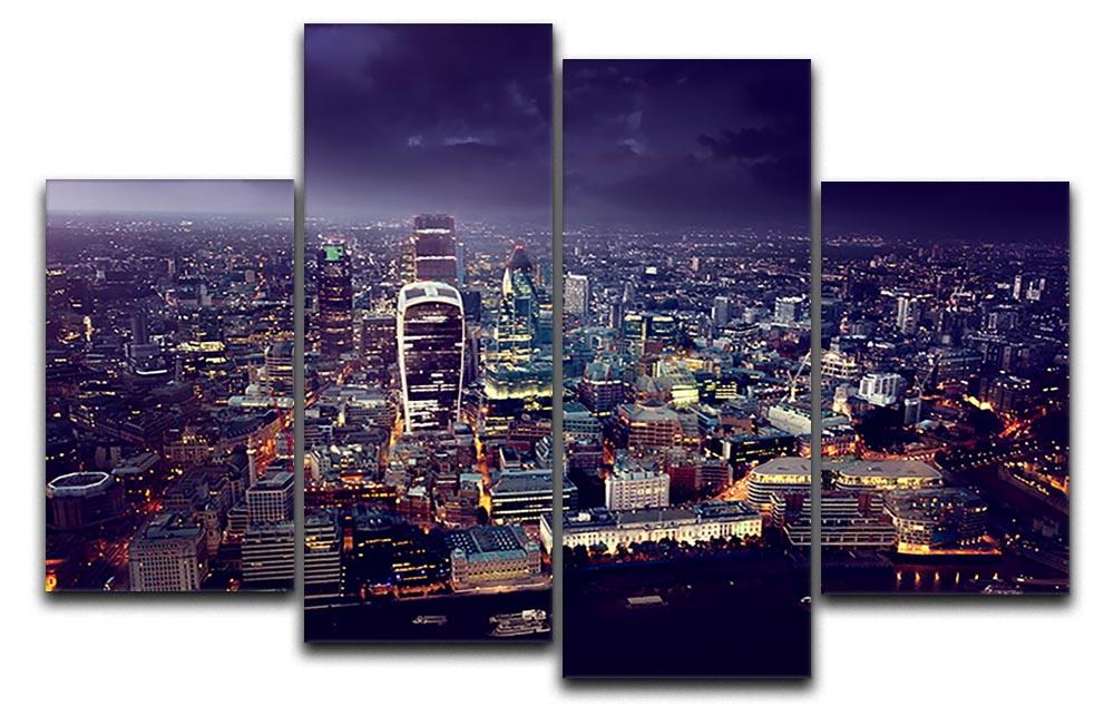 City of London At Sunset 4 Split Panel Canvas  - Canvas Art Rocks - 1