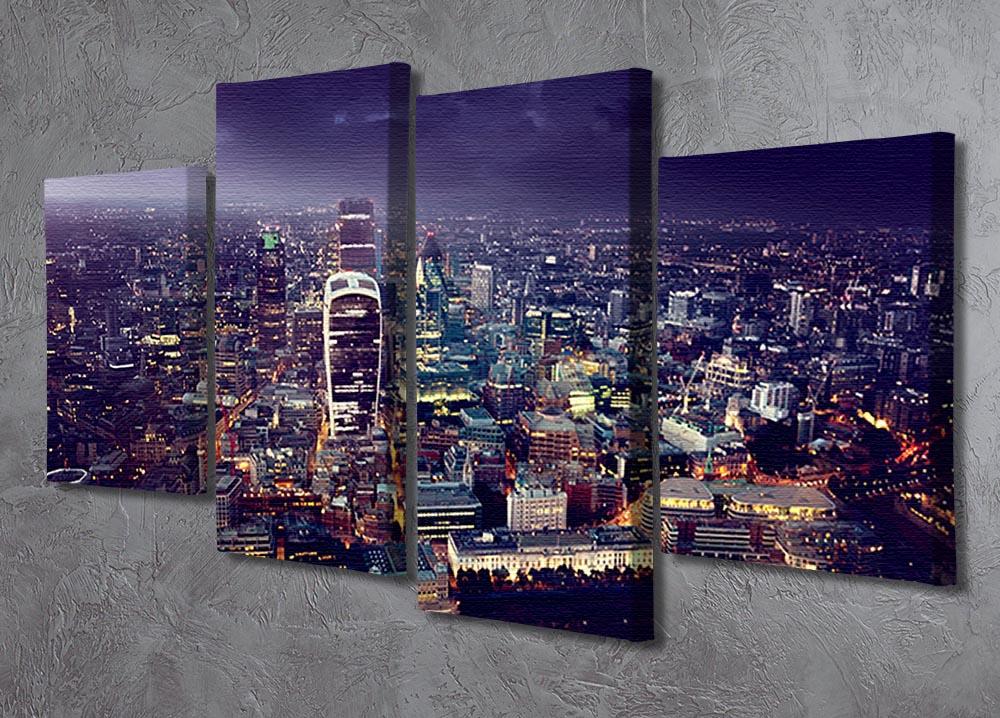 City of London At Sunset 4 Split Panel Canvas  - Canvas Art Rocks - 2