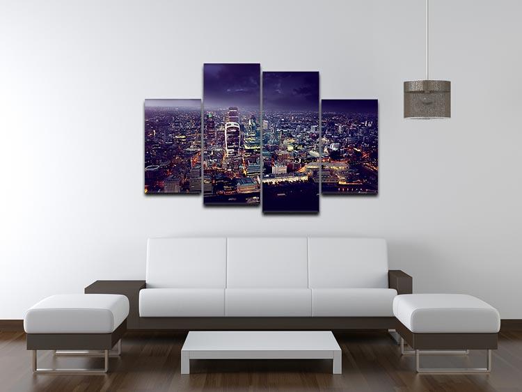 City of London At Sunset 4 Split Panel Canvas  - Canvas Art Rocks - 3