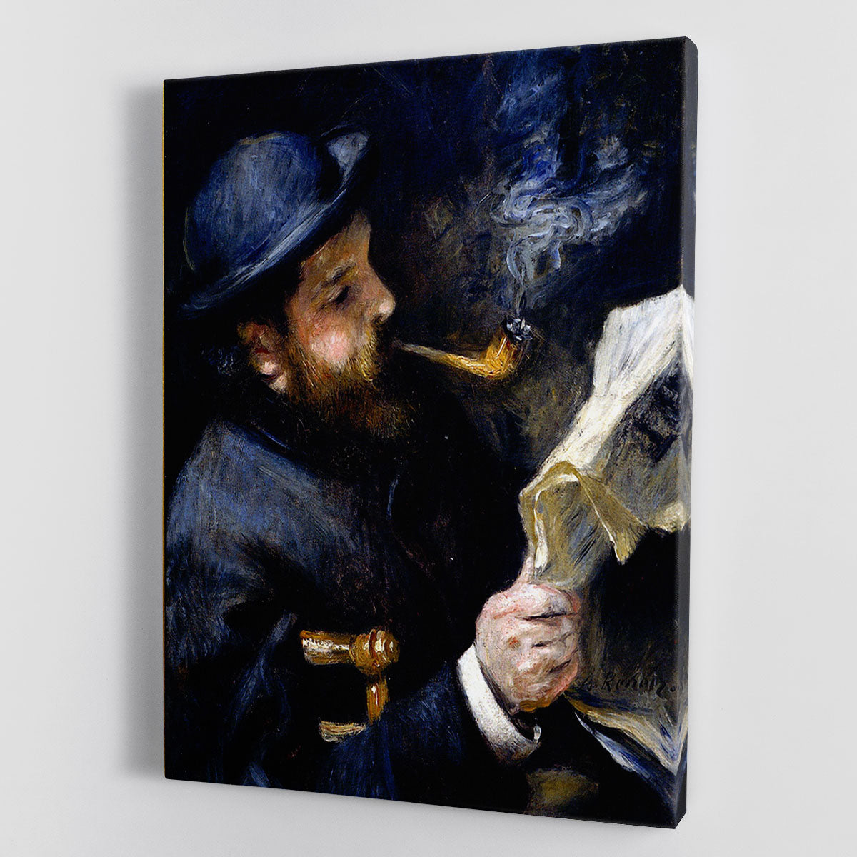 Claude Monet Reading A Newspaper by Renoir Canvas Print or Poster - Canvas Art Rocks - 1