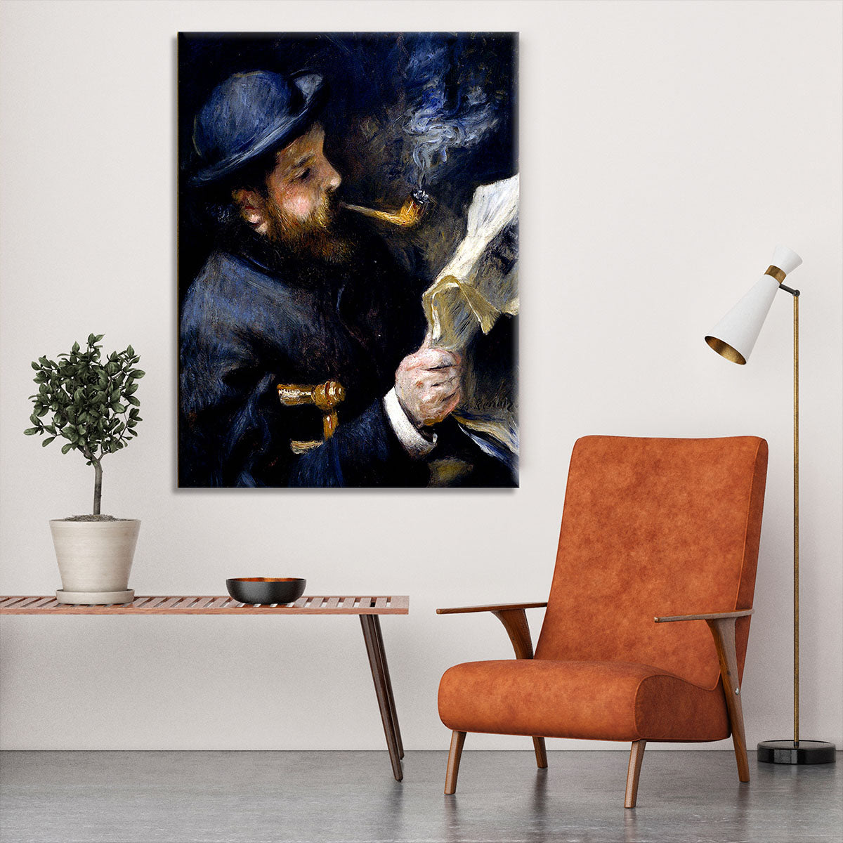 Claude Monet Reading A Newspaper by Renoir Canvas Print or Poster - Canvas Art Rocks - 6