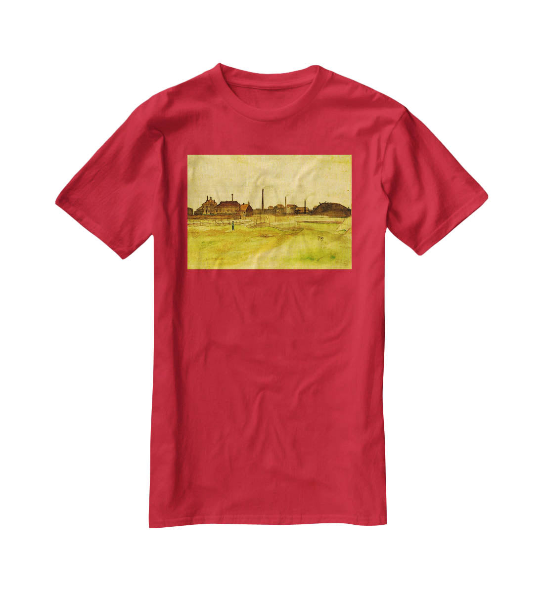 Coalmine in the Borinage by Van Gogh T-Shirt - Canvas Art Rocks - 4