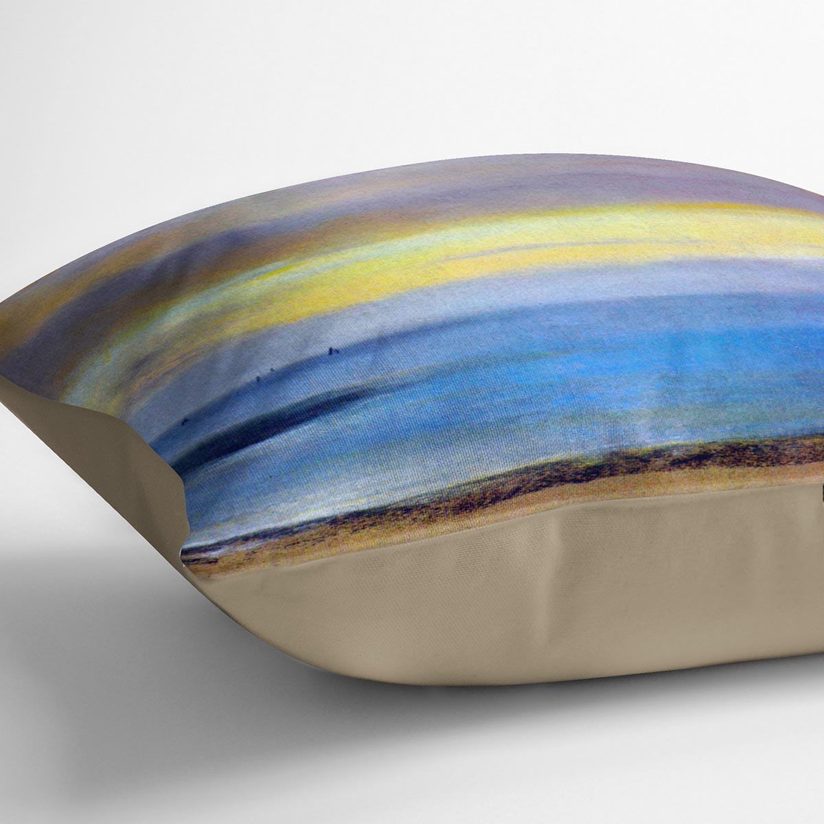 Coastal strip at sunset by Degas Cushion