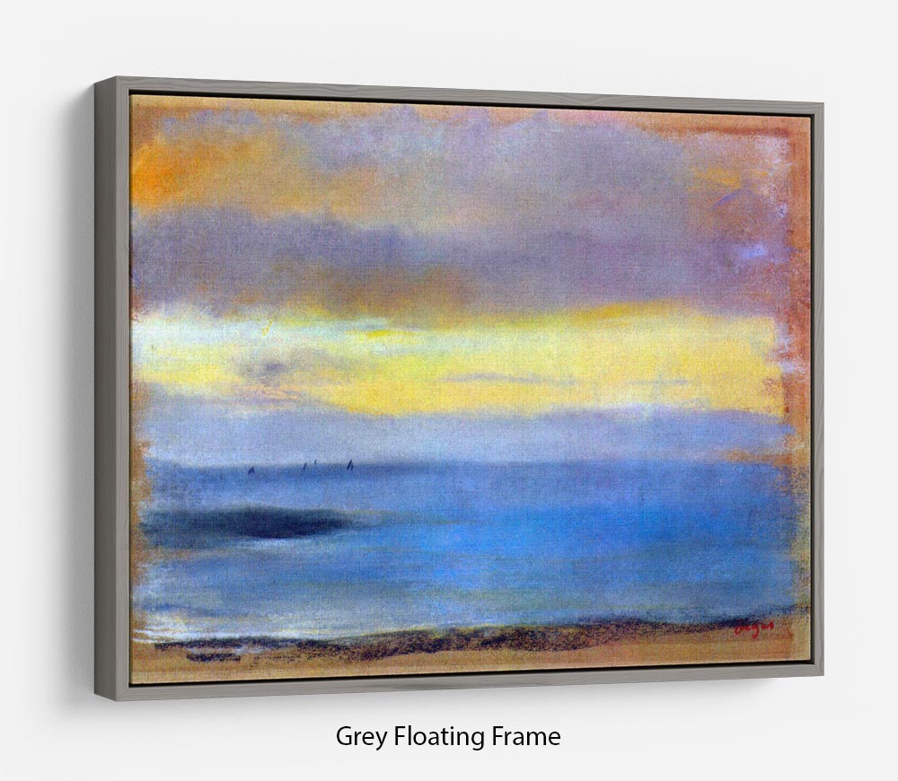 Coastal strip at sunset by Degas Floating Frame Canvas - Canvas Art Rocks - 3