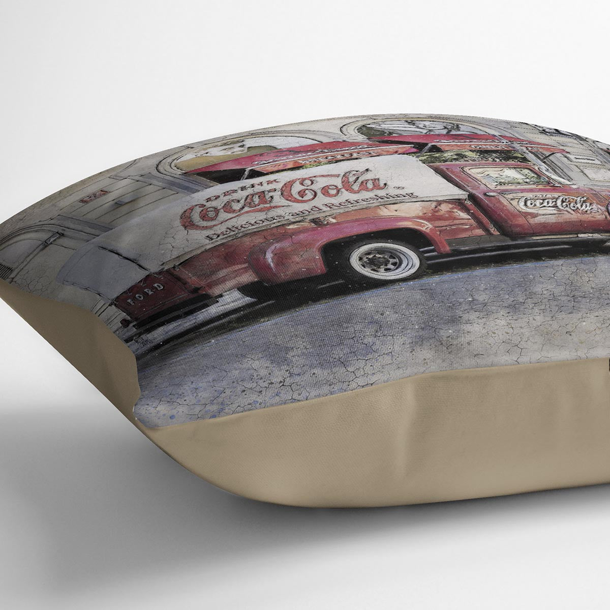 Coca Cola Van Painting Cushion