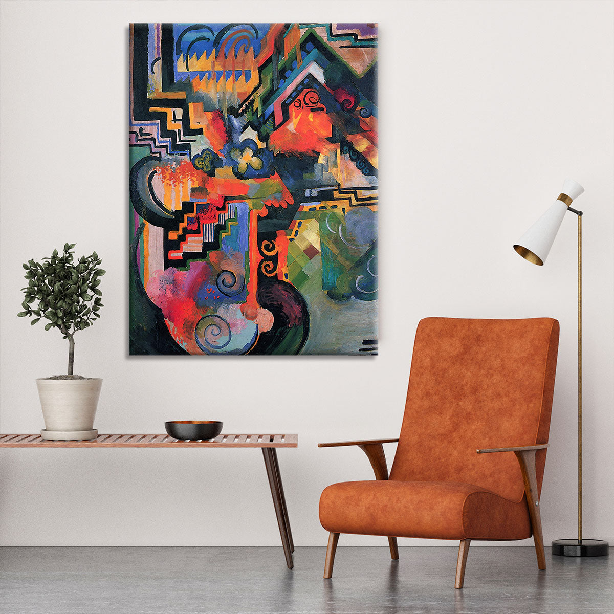 Colored composition Hommage o Sebastin Johann Bach by Macke Canvas Print or Poster - Canvas Art Rocks - 6