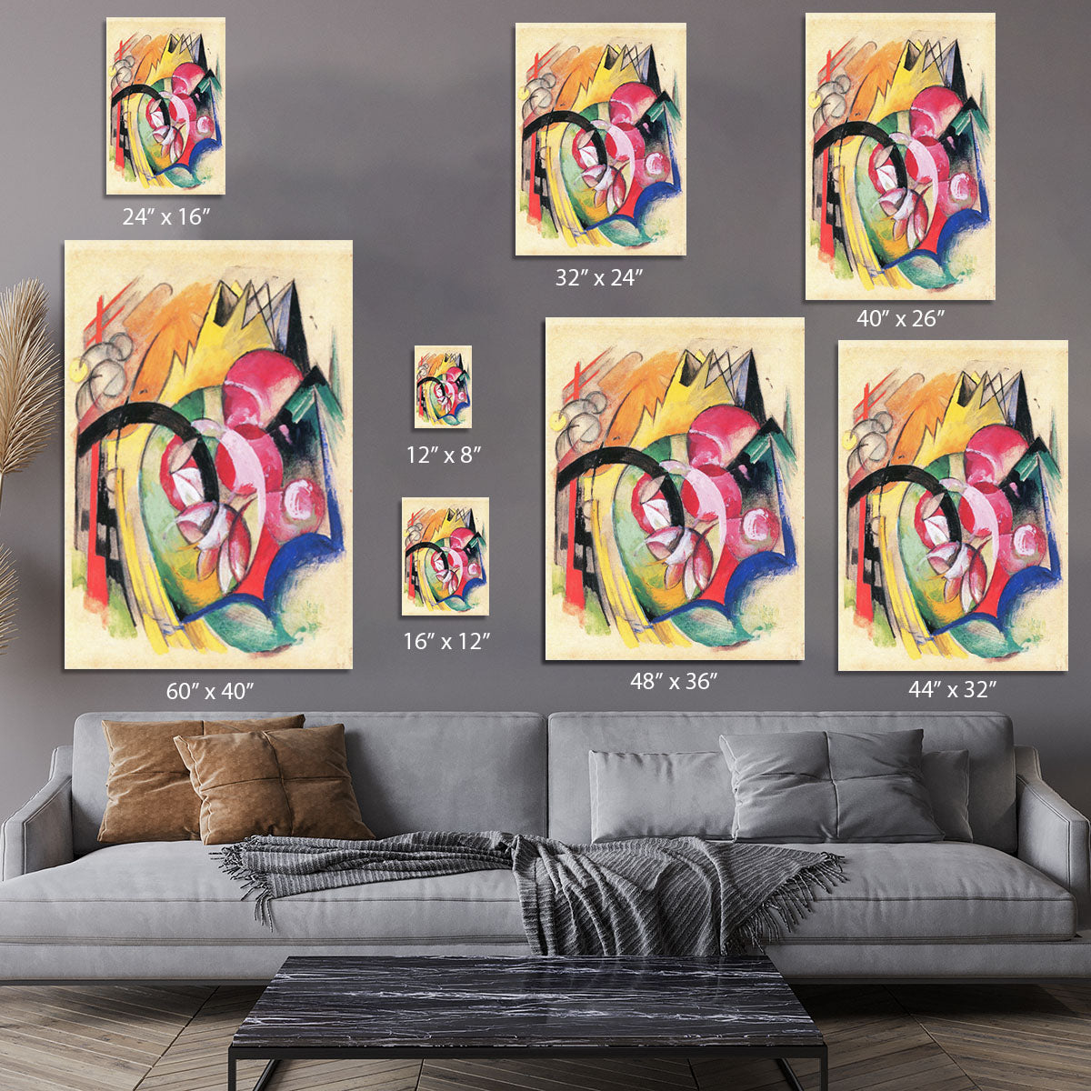 Colored flowers by Franz Marc Canvas Print or Poster - Canvas Art Rocks - 7