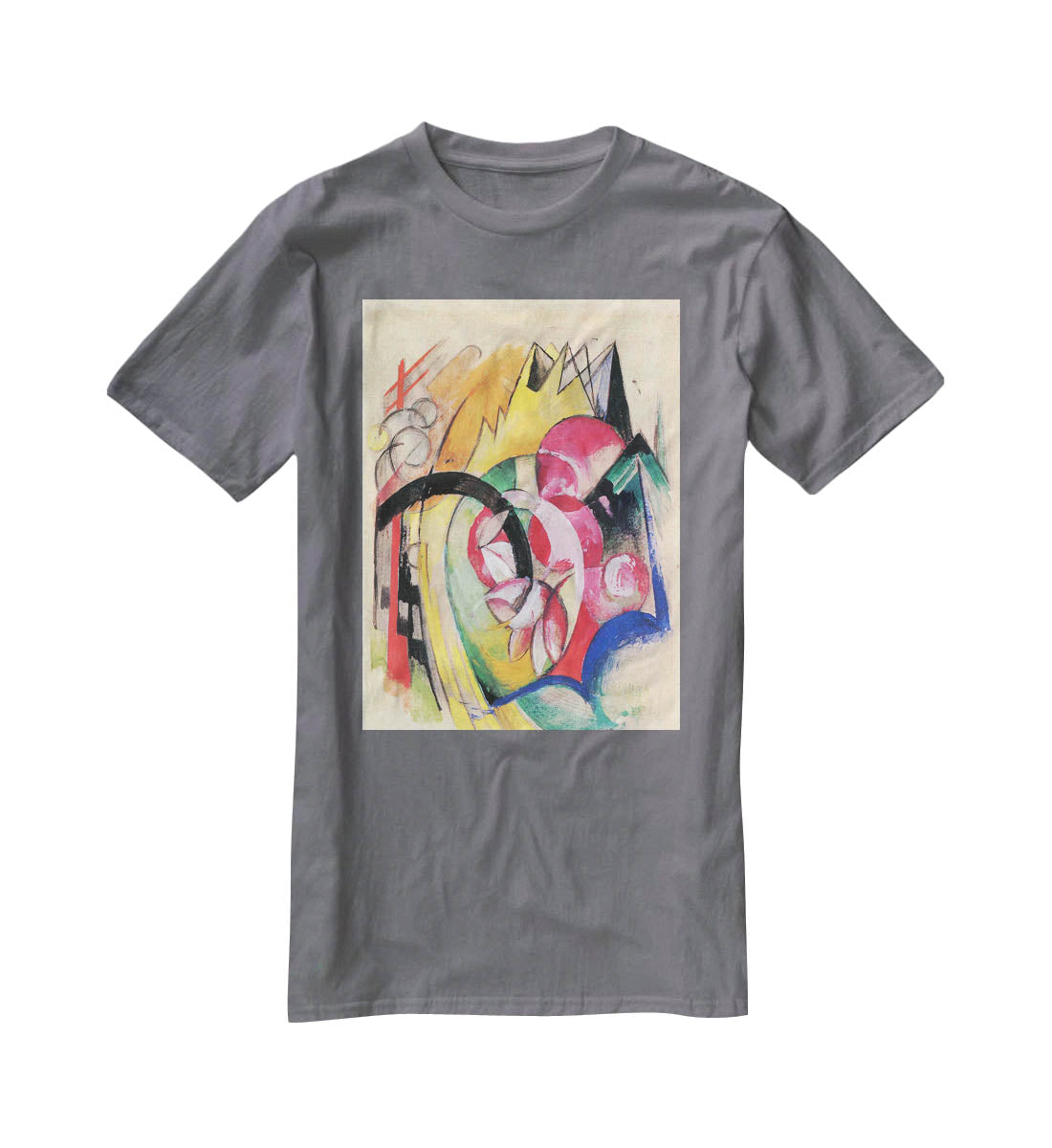 Colored flowers by Franz Marc T-Shirt - Canvas Art Rocks - 3