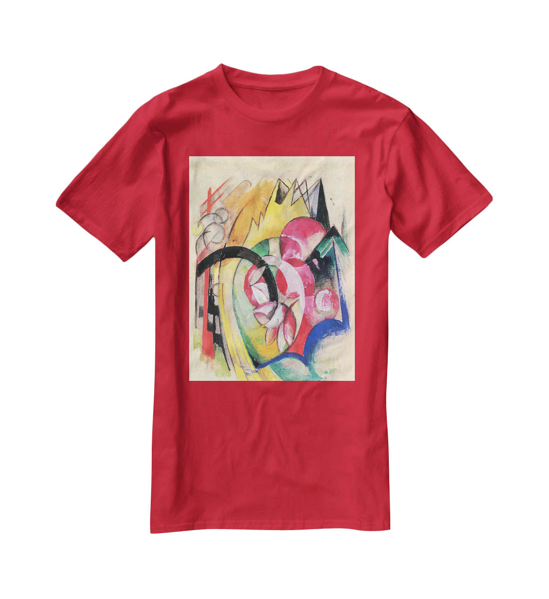 Colored flowers by Franz Marc T-Shirt - Canvas Art Rocks - 4
