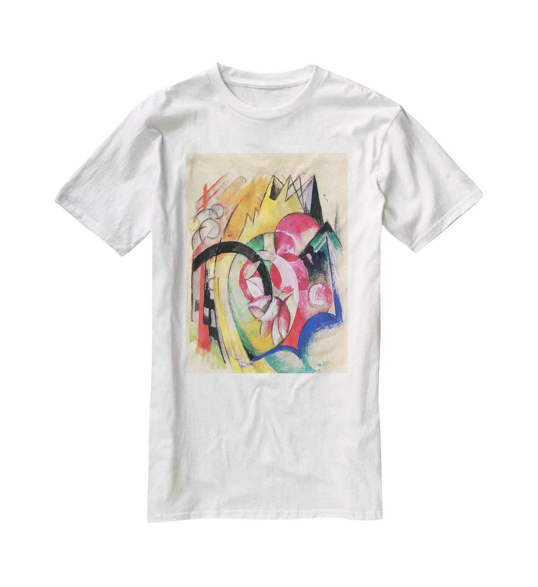 Colored flowers by Franz Marc T-Shirt - Canvas Art Rocks - 5