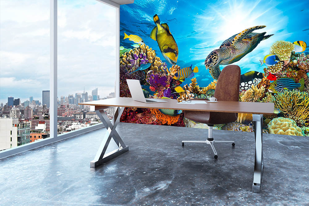 Colorful coral reef Wall Mural Wallpaper - Canvas Art Rocks - 3