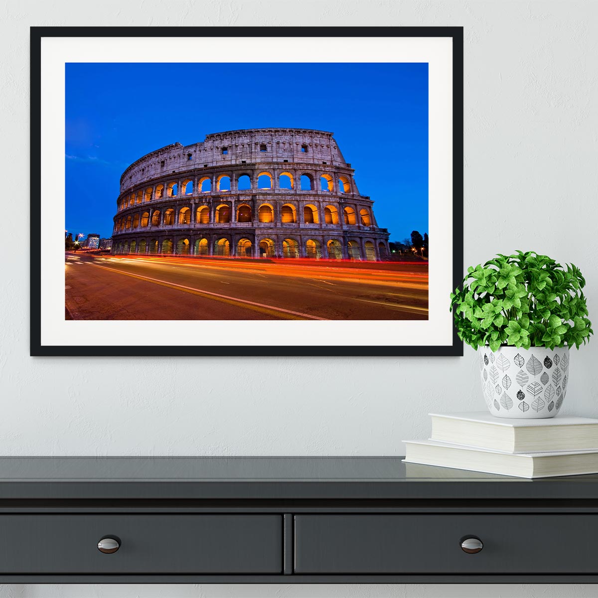 Colosseum at dusk Framed Print - Canvas Art Rocks - 1