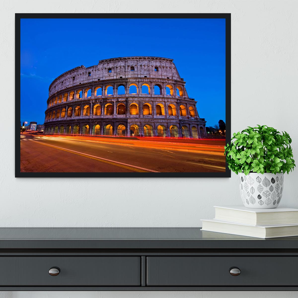 Colosseum at dusk Framed Print - Canvas Art Rocks - 2
