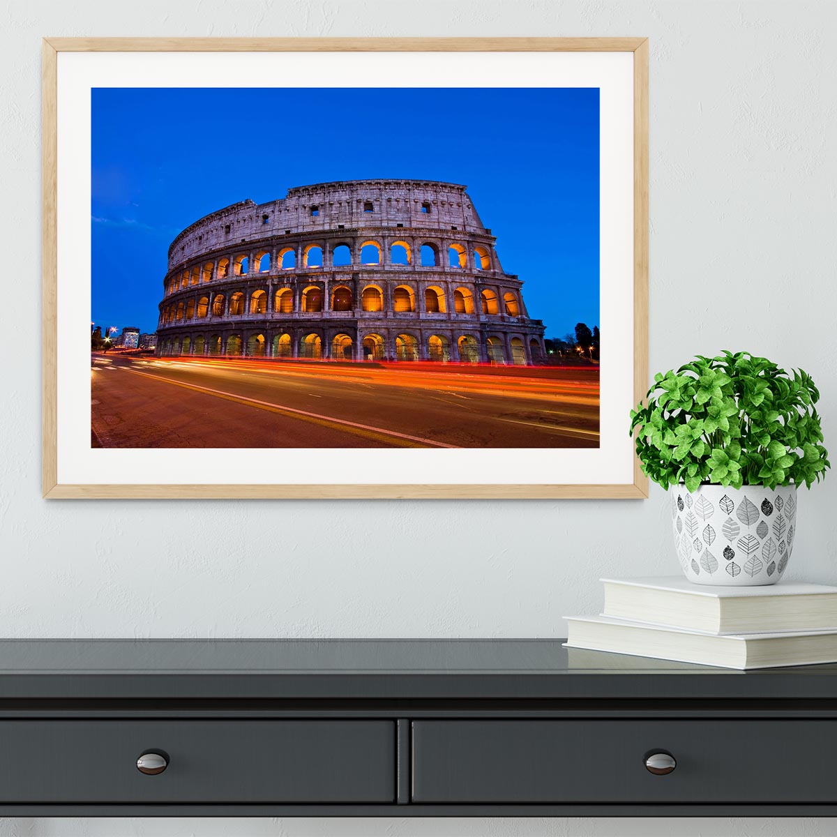 Colosseum at dusk Framed Print - Canvas Art Rocks - 3