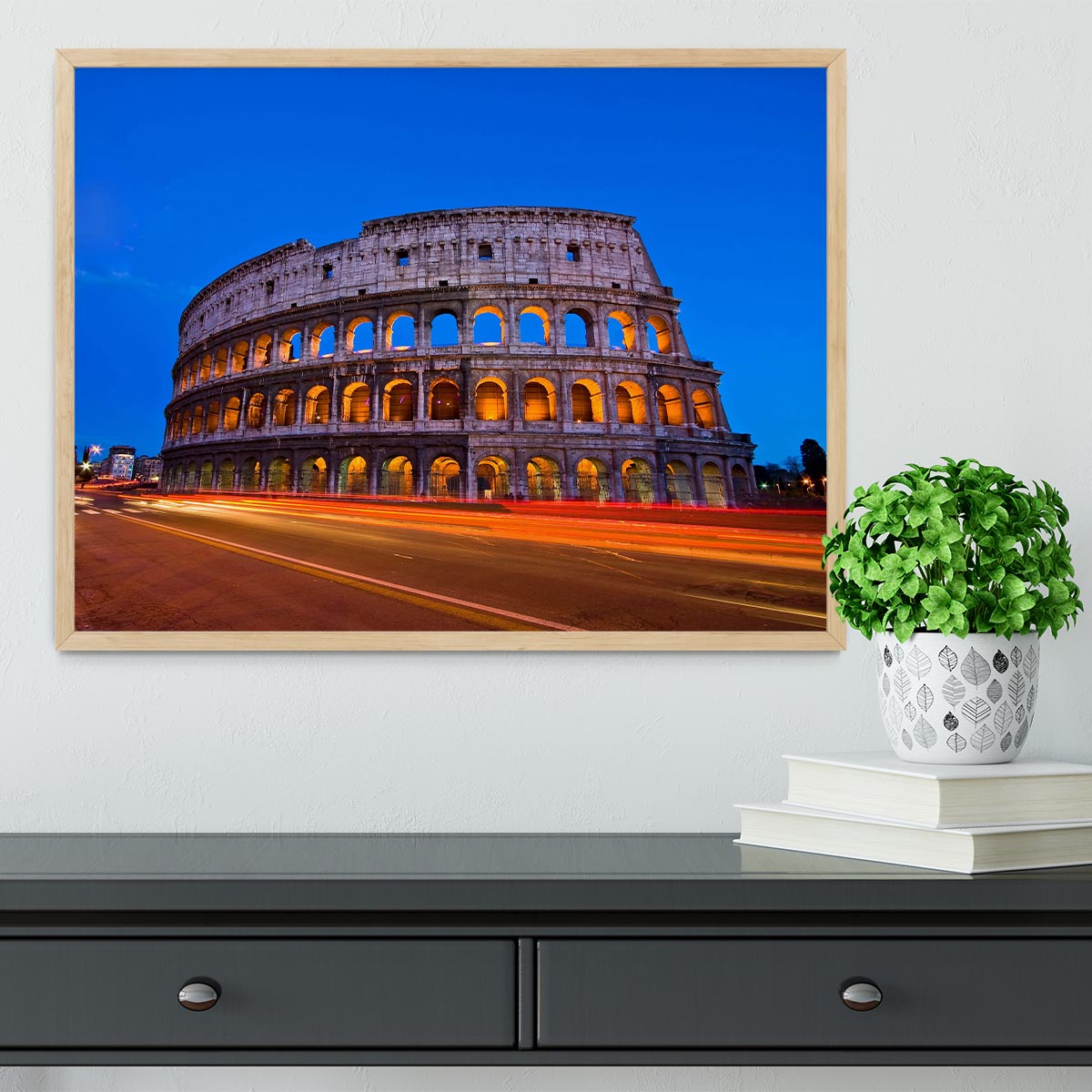 Colosseum at dusk Framed Print - Canvas Art Rocks - 4