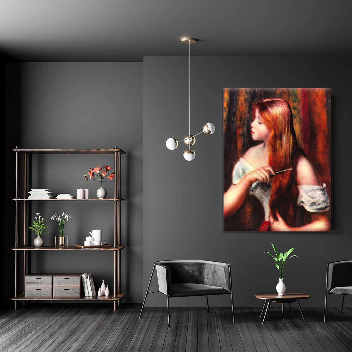Combing girl by Renoir Canvas Print or Poster - Canvas Art Rocks - 5