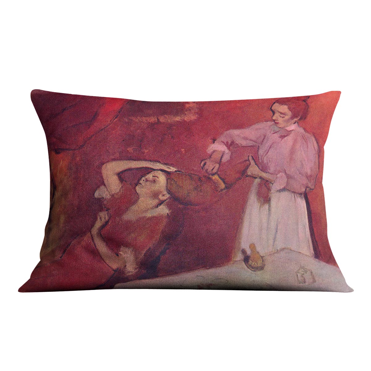 Combing hair by Degas Cushion