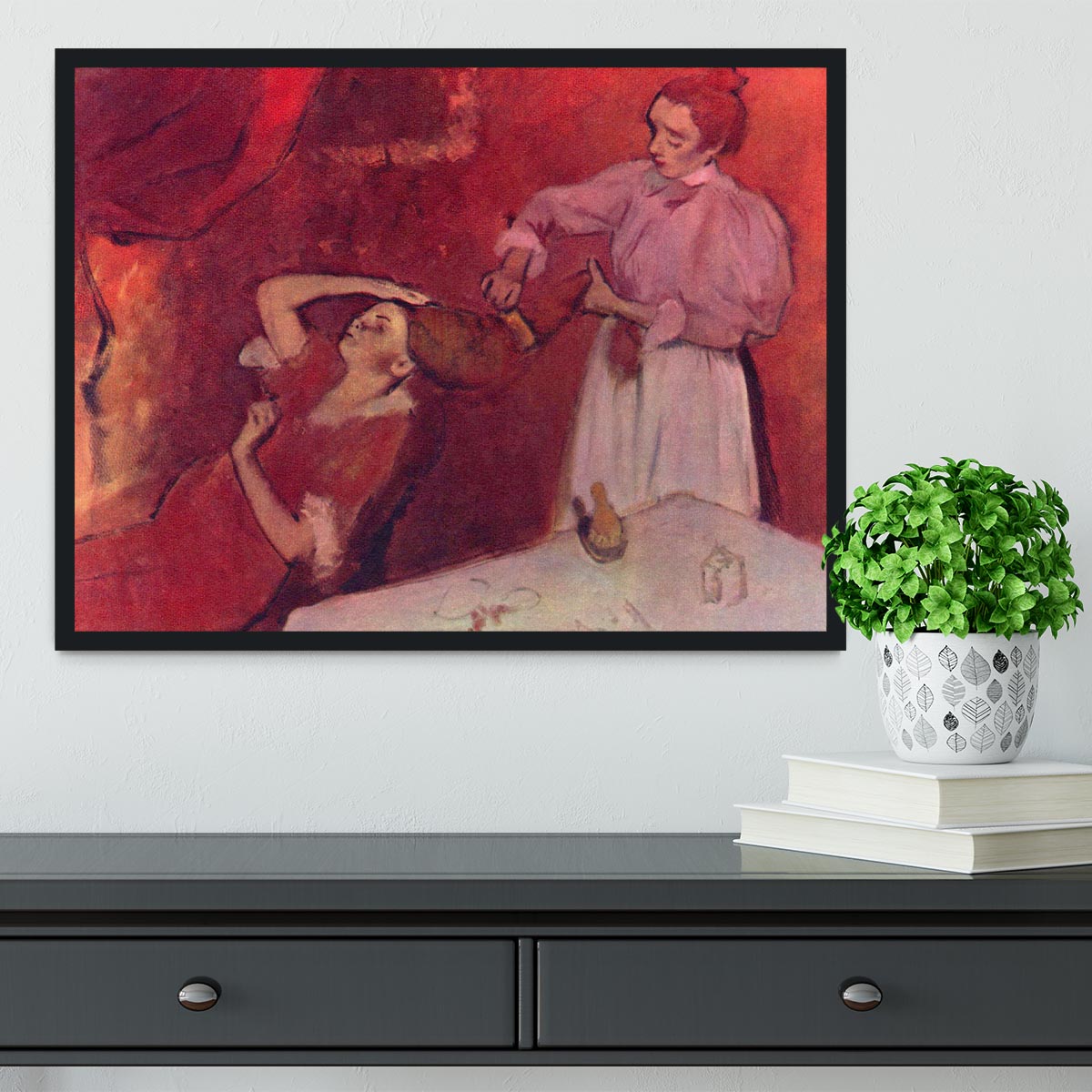 Combing hair by Degas Framed Print - Canvas Art Rocks - 2
