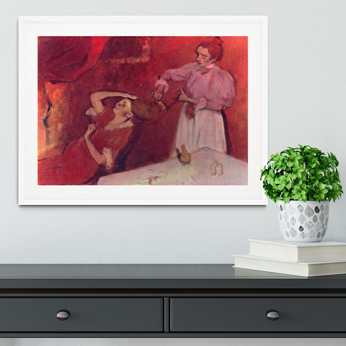 Combing hair by Degas Framed Print - Canvas Art Rocks - 5