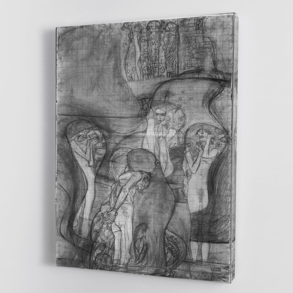 Composition draft of the law faculty image by Klimt Canvas Print or Poster - Canvas Art Rocks - 1