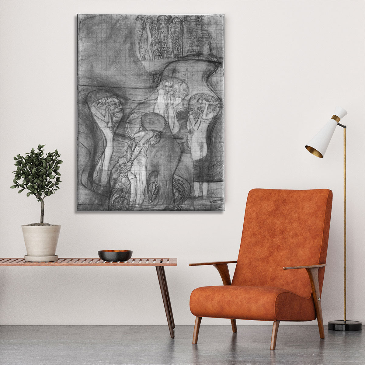 Composition draft of the law faculty image by Klimt Canvas Print or Poster - Canvas Art Rocks - 6