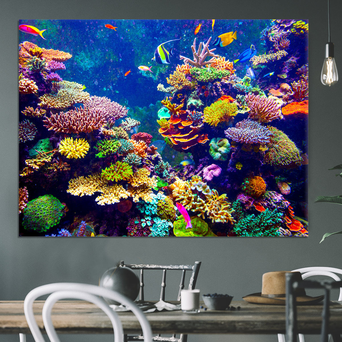 Coral Reef and Tropical Fish Canvas Print or Poster - Canvas Art Rocks - 3