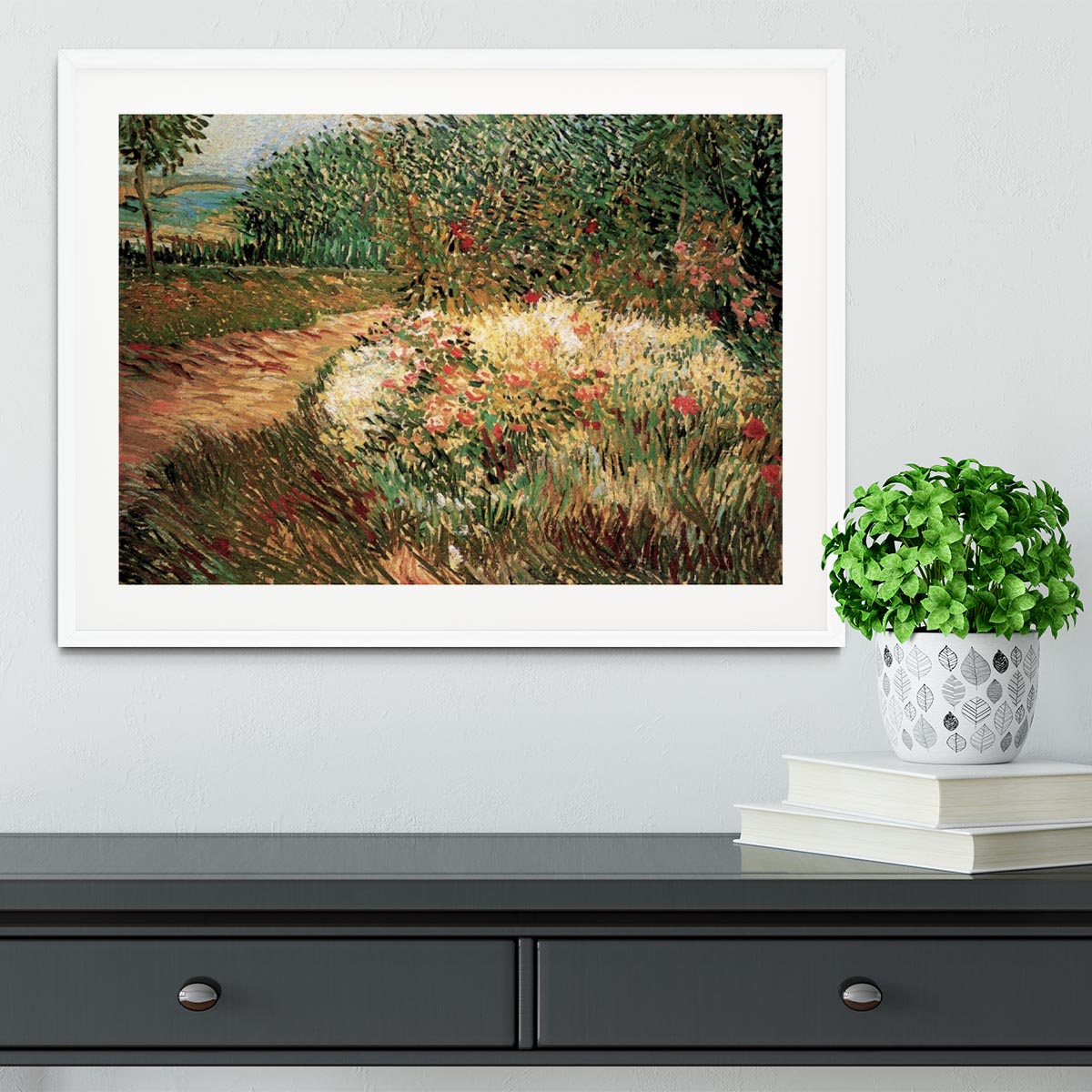 Corner of Voyer d Argenson Park at Asnieres by Van Gogh Framed Print - Canvas Art Rocks - 5