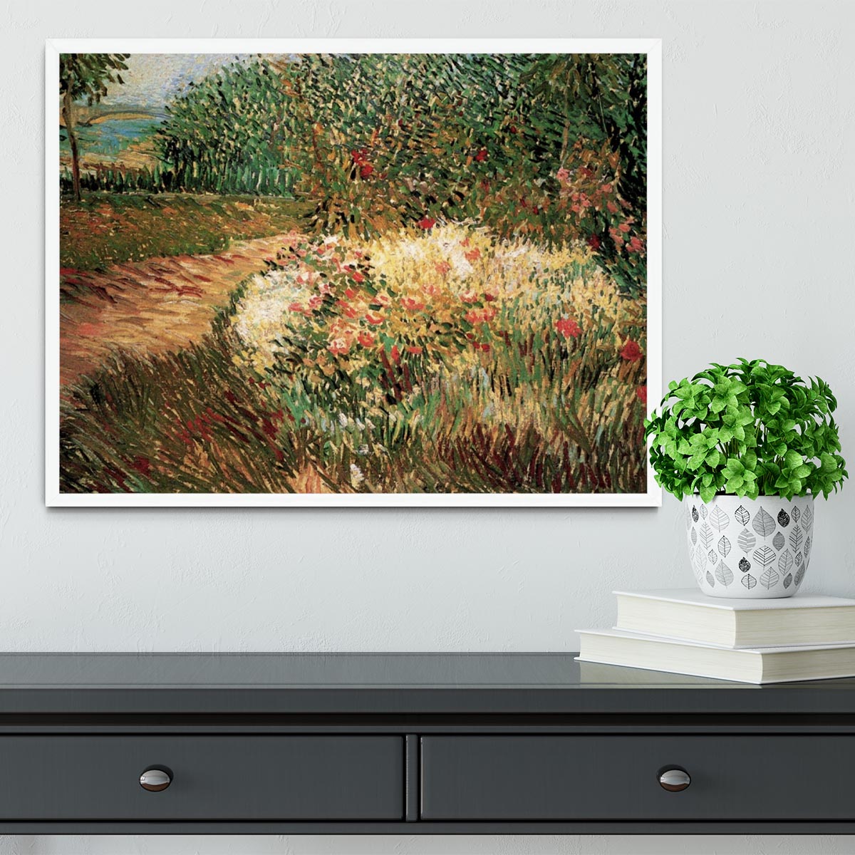 Corner of Voyer d Argenson Park at Asnieres by Van Gogh Framed Print - Canvas Art Rocks -6