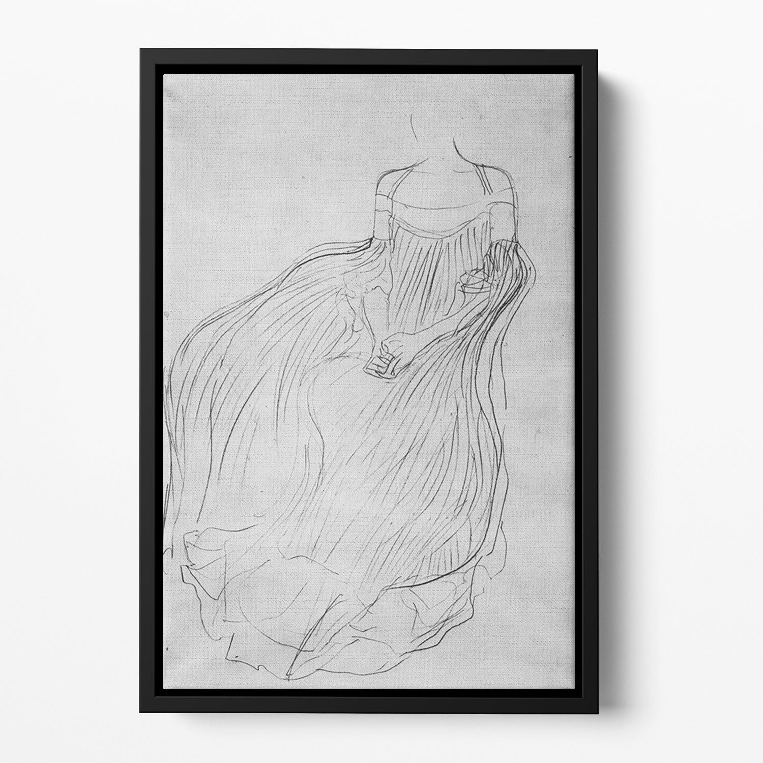 Costume study by Klimt Floating Framed Canvas