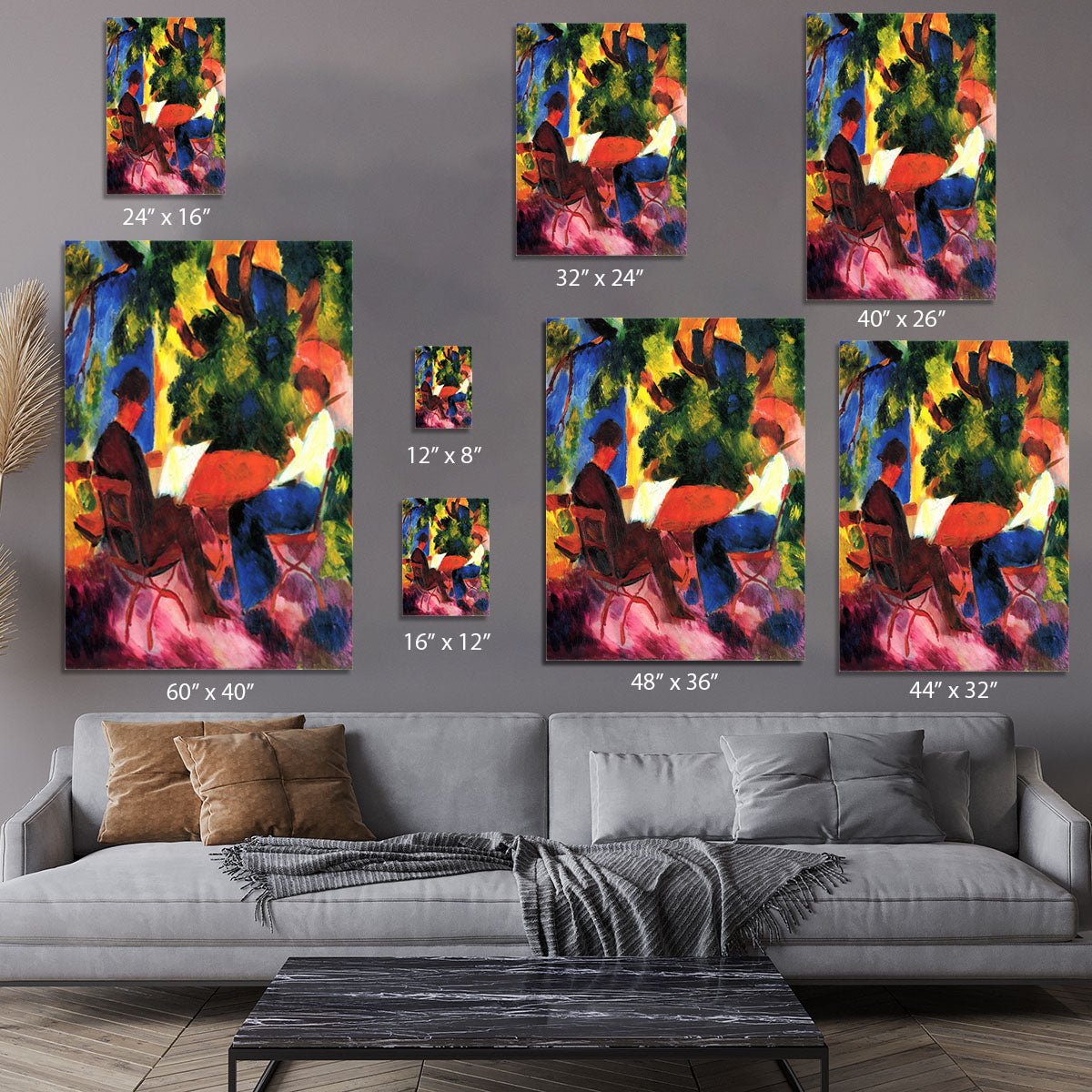 Couple at the garden table by Macke Canvas Print or Poster - Canvas Art Rocks - 7