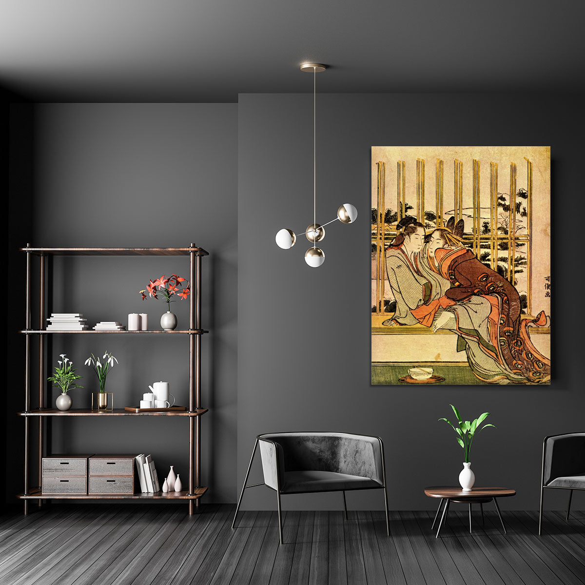 Couples by Hokusai Canvas Print or Poster - Canvas Art Rocks - 5