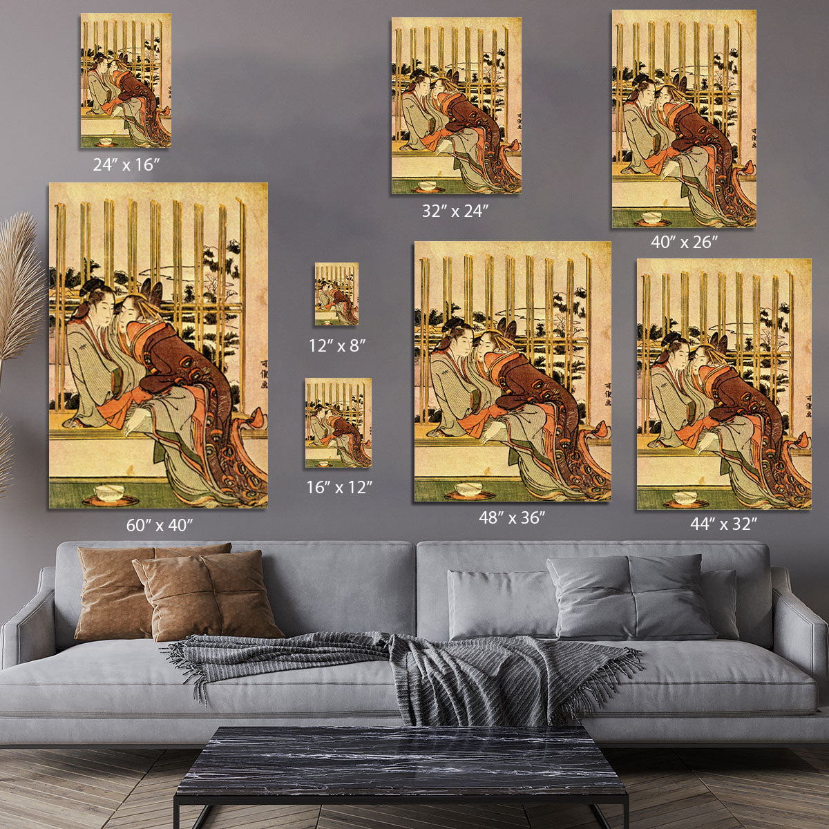 Couples by Hokusai Canvas Print or Poster - Canvas Art Rocks - 7