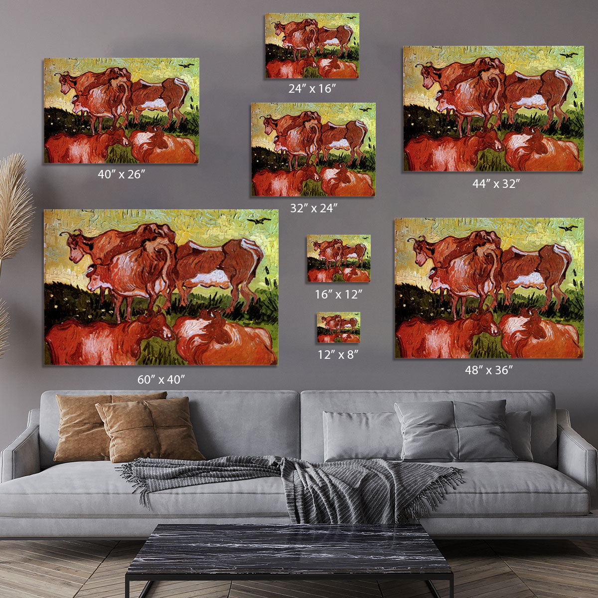 Cows after Jordaens by Van Gogh Canvas Print or Poster - Canvas Art Rocks - 7