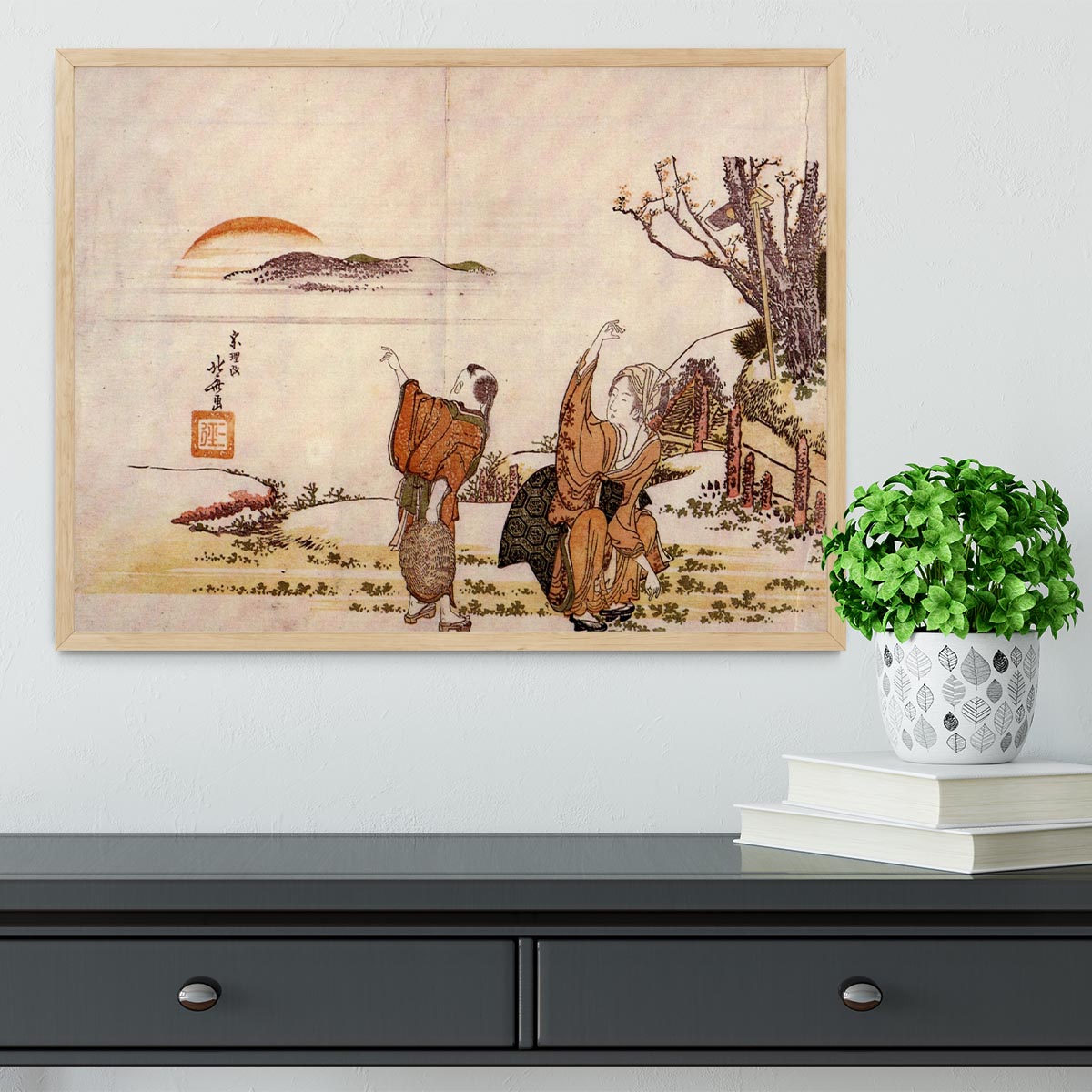 Crazy poetry by Hokusai Framed Print - Canvas Art Rocks - 4