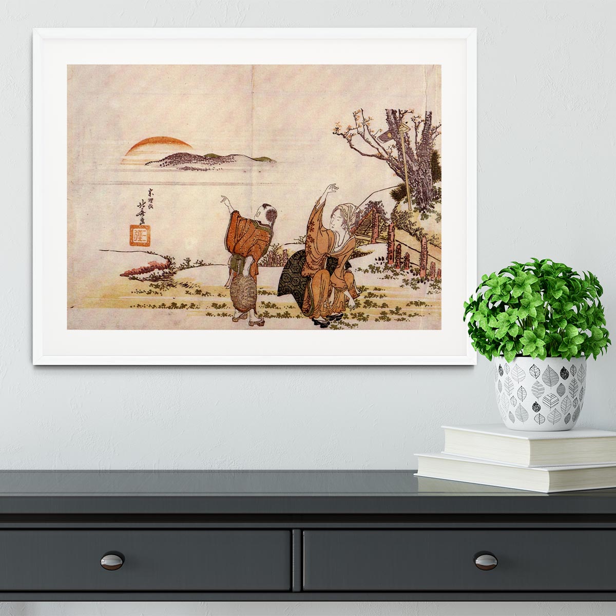 Crazy poetry by Hokusai Framed Print - Canvas Art Rocks - 5