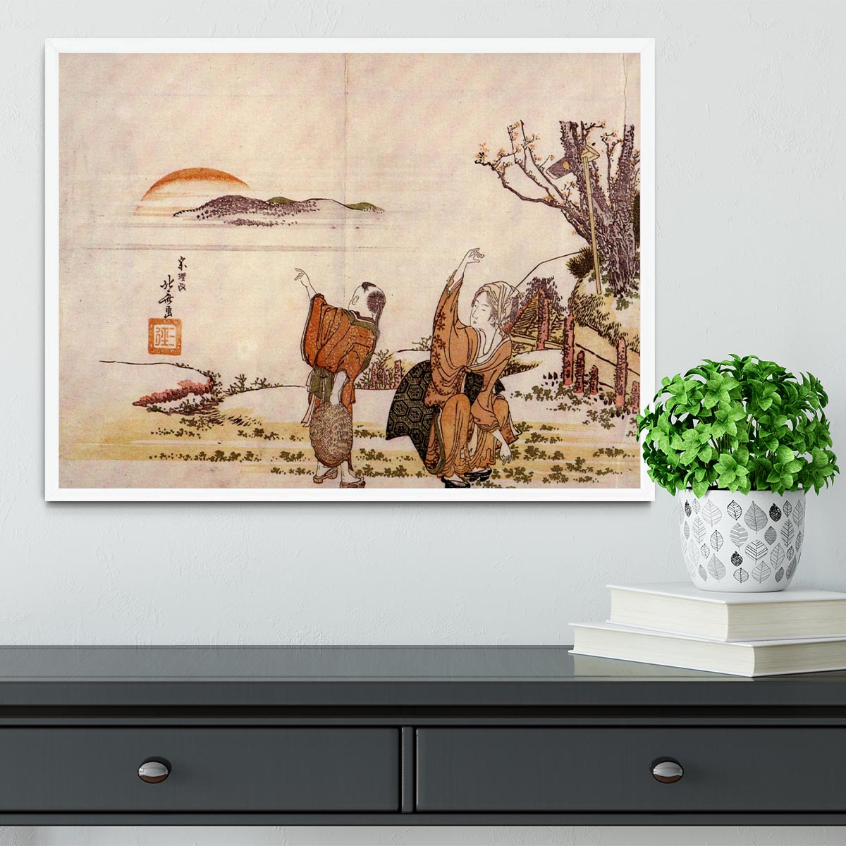 Crazy poetry by Hokusai Framed Print - Canvas Art Rocks -6