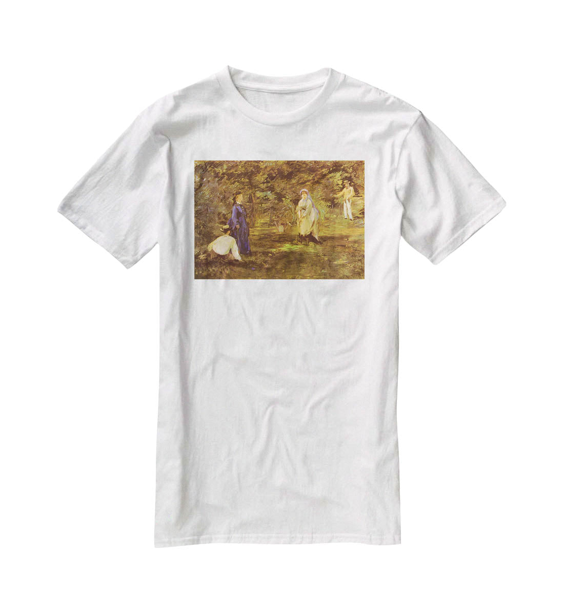 Croquet Party by Manet T-Shirt - Canvas Art Rocks - 5