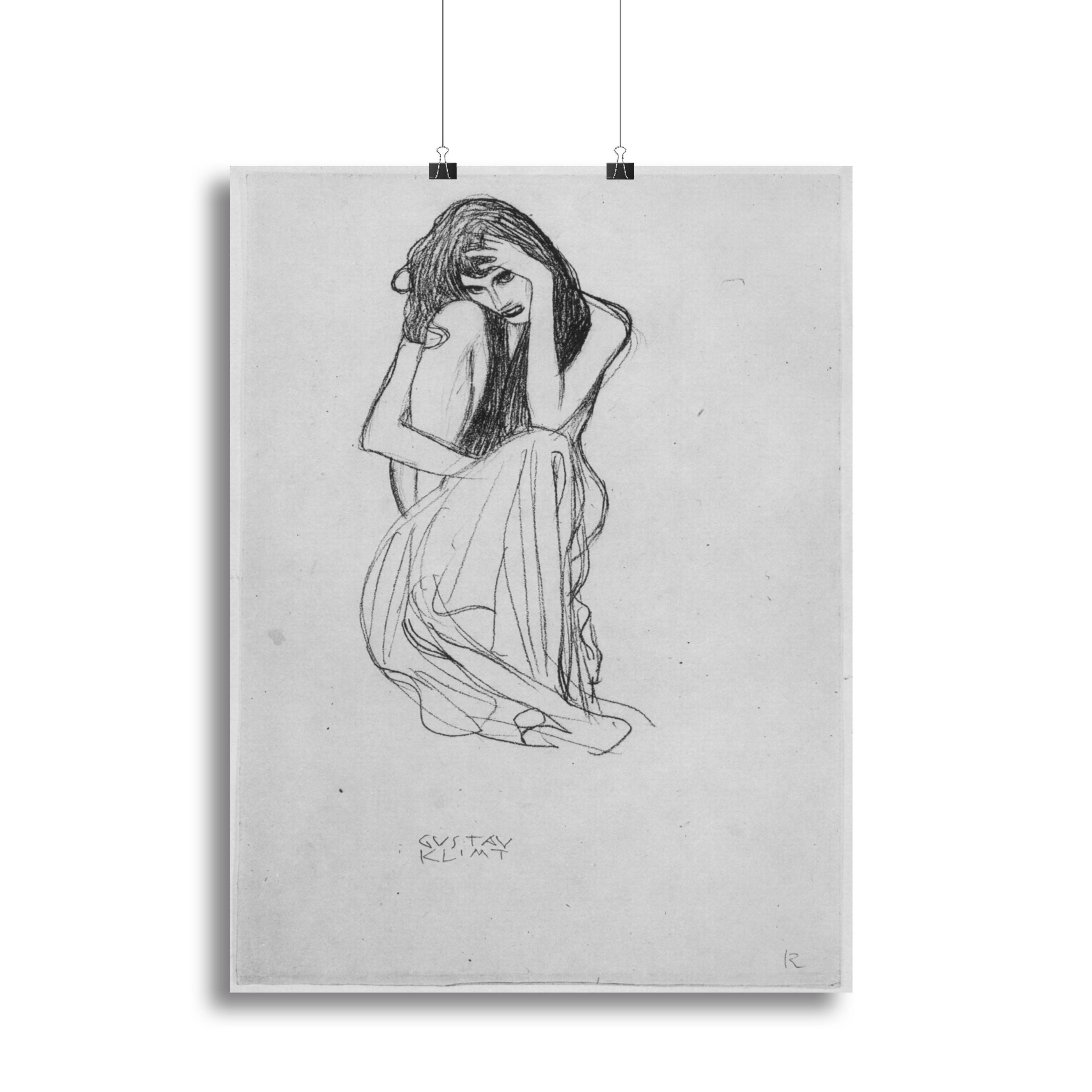 Crouching from the front by Klimt Canvas Print or Poster - Canvas Art Rocks - 2