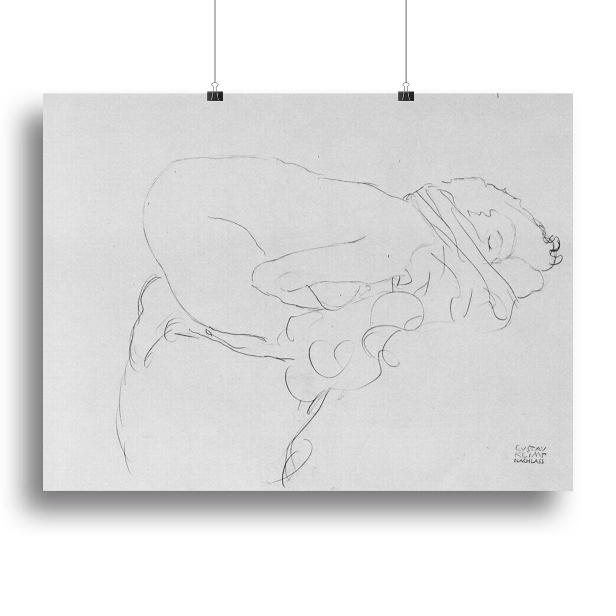 Crouching to right by Klimt Canvas Print or Poster - Canvas Art Rocks - 2