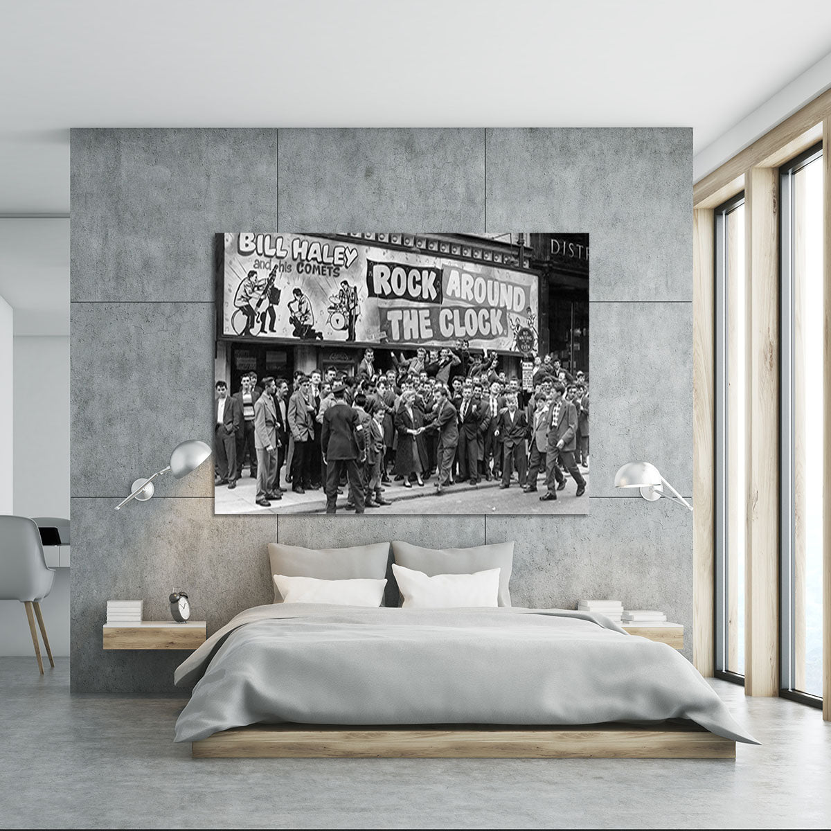 Crowd waiting to see Rock Around The Clock Canvas Print or Poster - Canvas Art Rocks - 5